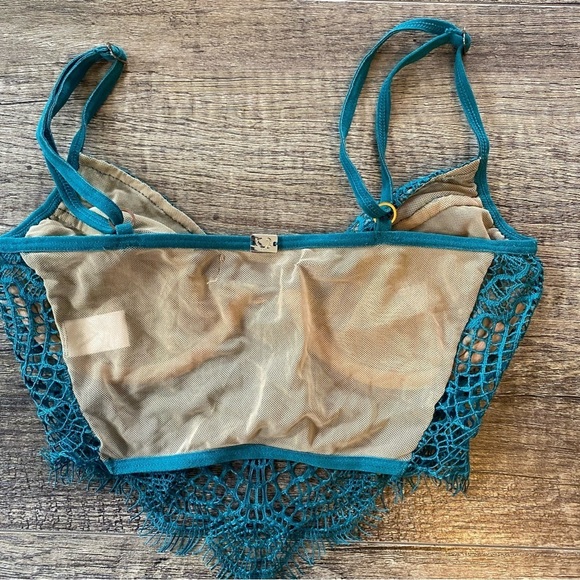 For Love & Lemons Bat Your Lashes Underwire Bra - Jade Size Small - Picture 12 of 16